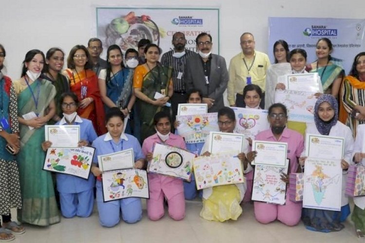 सहारा हॉस्पिटल में राष्ट्रीय पोषण माह के तहत चित्रकला प्रतियोगिता आयोजित। 