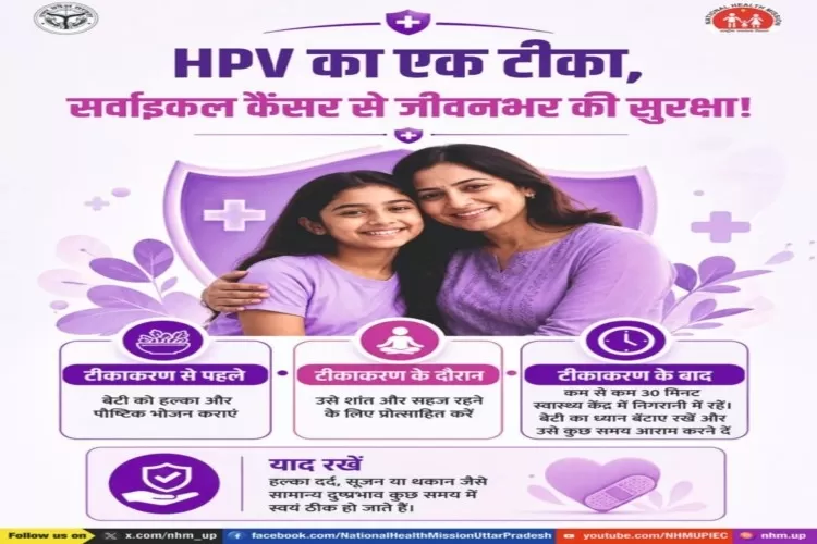 HPV का एक टीका, सर्वाइकल कैंसर से जीवनभर की सुरक्षा : सीएमओ